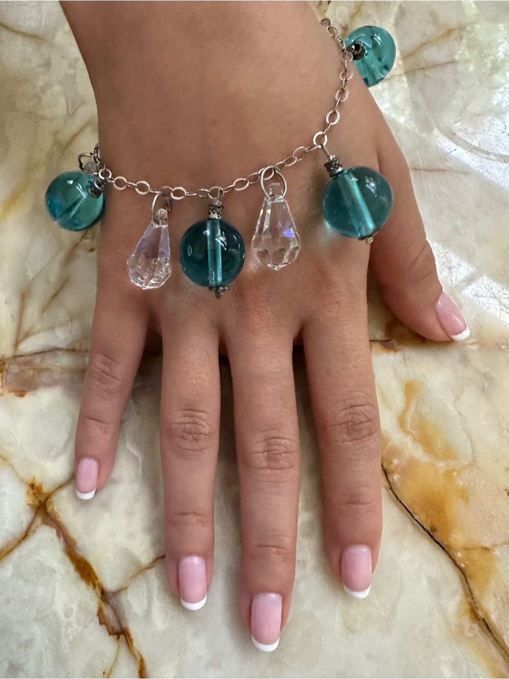 925 sterling silver muranum italian Bead Charm Bracelet